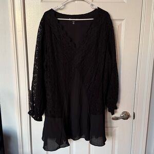 Roaman's Elegant Black Lace Top